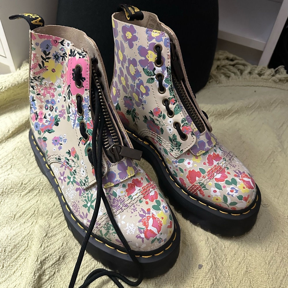 Dr. Martens Multicolor Floral Combat Boots